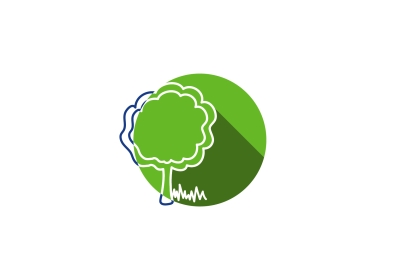 Icoon groen, boom met gras
